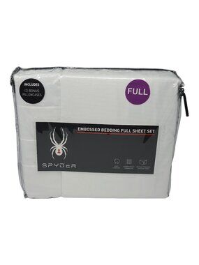 Spyder Full/Double Sheets Set 6 Pc Embossed Polyester Soft Comfort 4 Pillowcases